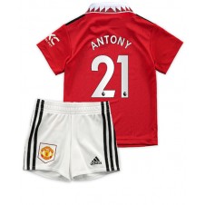 Manchester United Antony #21 Hemmaställ Barn 2022-23 Korta ärmar (+ Korta byxor)
